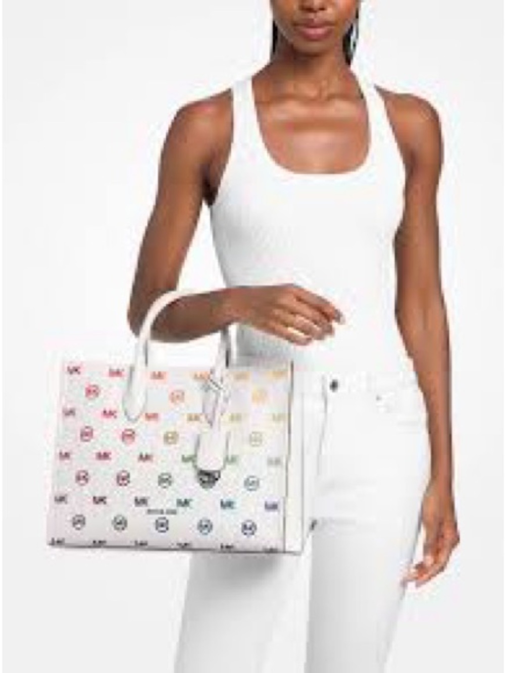 Jet Set Travel Rainbow embossed Logo tote & Embossed logo Wristlet - Picture 2 of 3